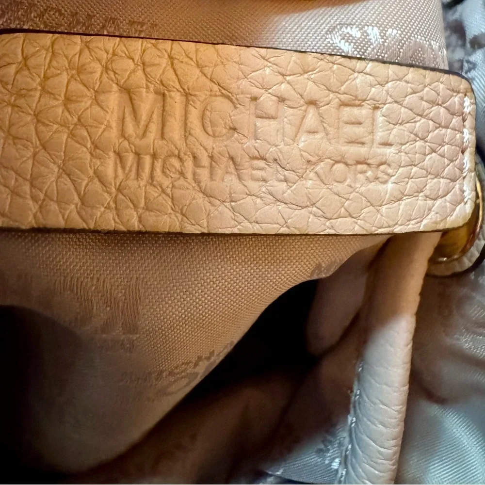 Michael Kors Beige/Tan Pebbled Leather Backpack